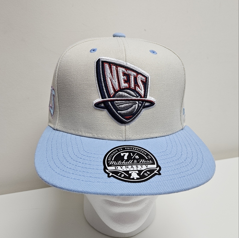 New Jersey Nets Retro Mitchell & Ness HWC Fitted Hat Brand New NBA Cap 7 1/8